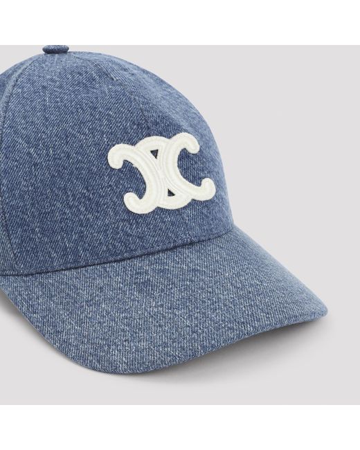 Céline Blue Dark Union Wash Triomphe Baseball Cap