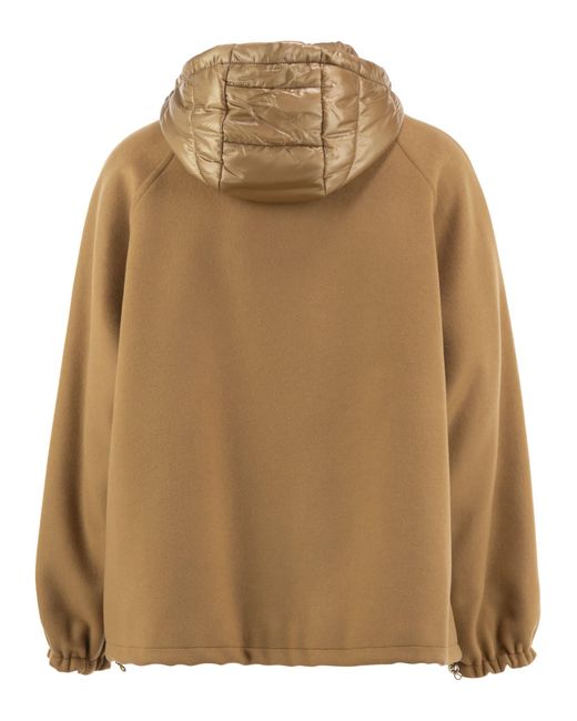Herno Brown Virgin Wool Jacket With Removable Bib