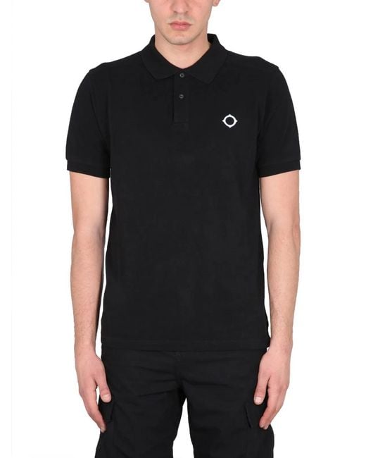 Ma Strum Black Polo With Logo for men