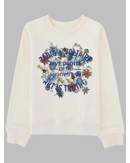 Zadig & Voltaire Multicolor Kids Cotton Sweatshirt With Stretch Trims