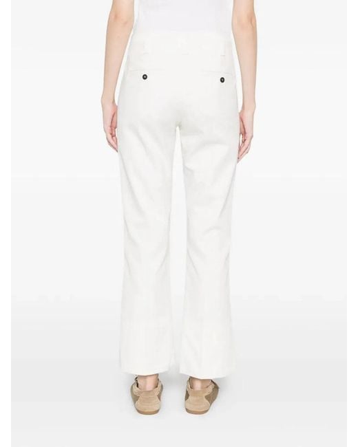 Brunello Cucinelli White Cotton Elastan Pants