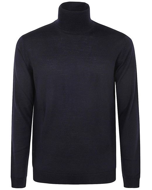 Nuur Blue Turtle Neck Pullover for men