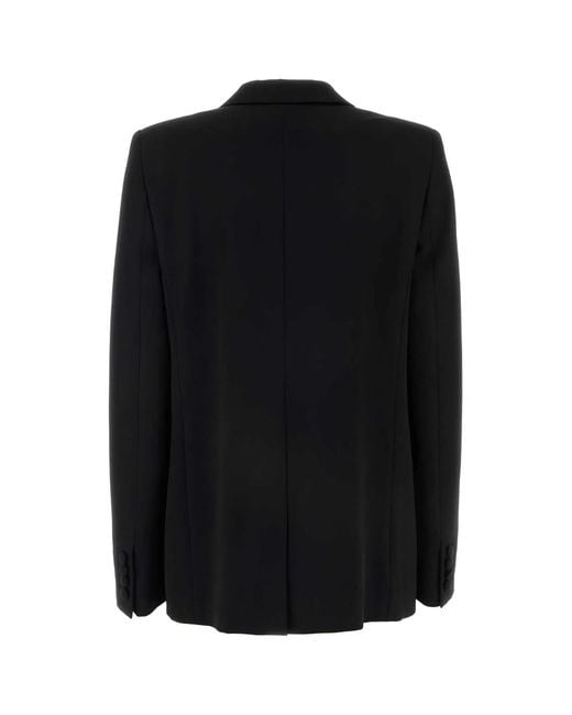 Stella McCartney Black Double-Breasted Twill Blazer