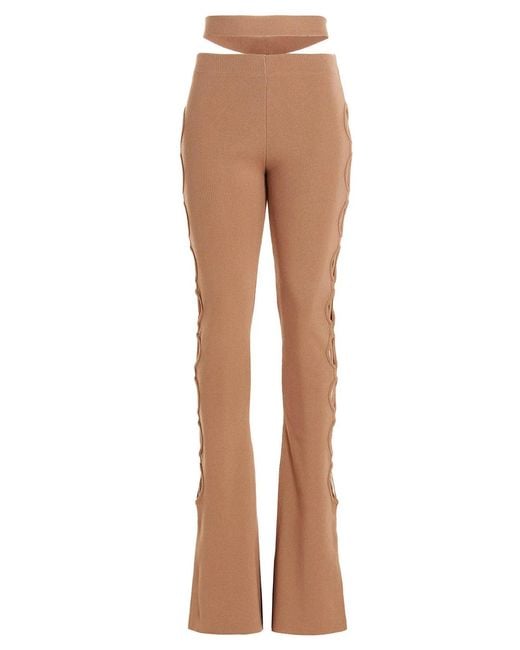 ANDREADAMO Natural Cut Out Pants With Lacing