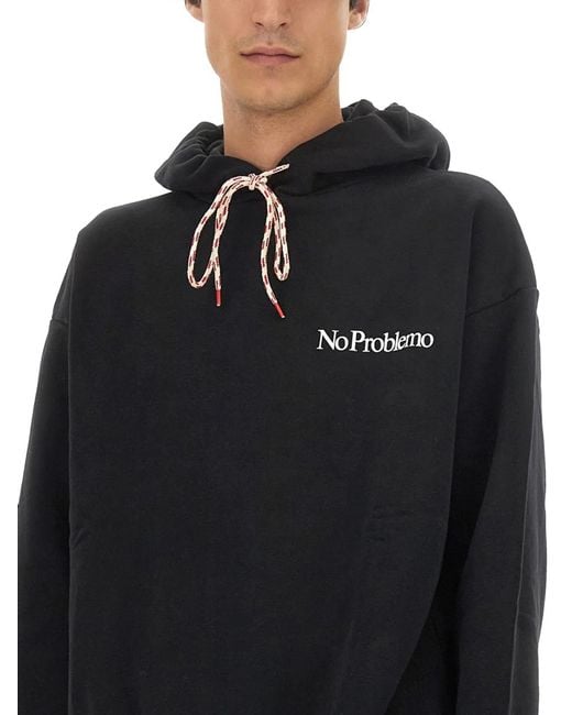 Aries Black Sweatshirt With Logo for men
