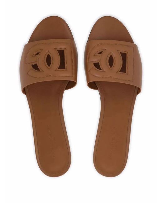 Dolce & Gabbana Brown Dolce & Gabbana Ciabatta Flat