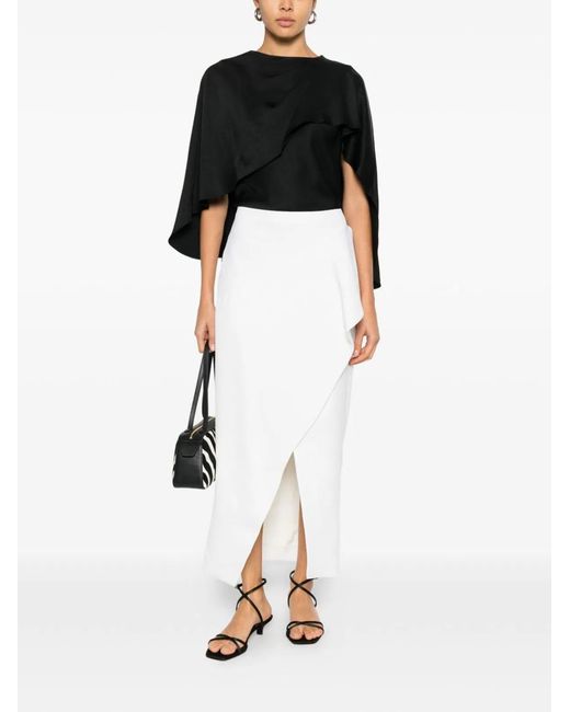 Khaite White Jaia Wool Skirt