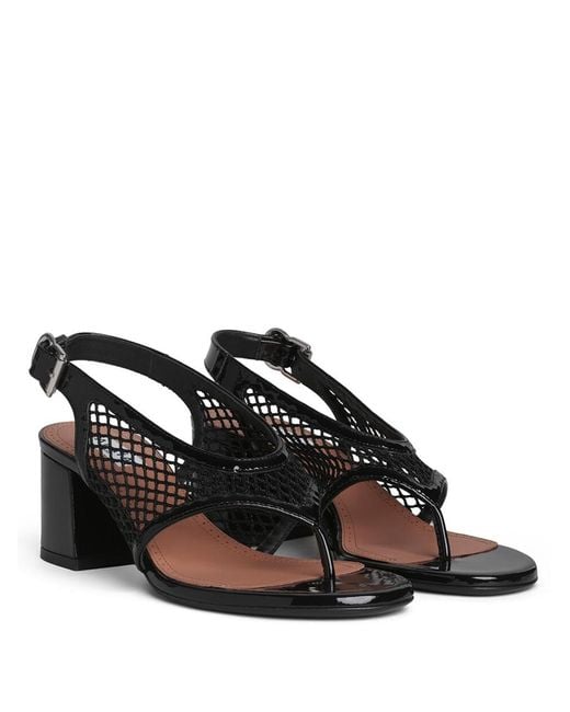 Alaïa Black Alaia Mesh And Patent Leather Heeled Sandals