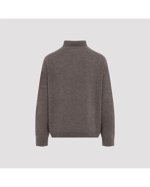 Acne Gray Logo Wool Polo Shirt for men