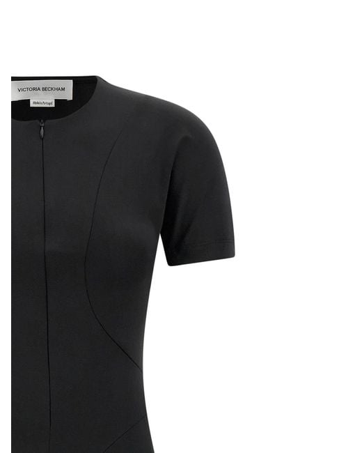 Victoria Beckham Black 'Zipped Front' Dress