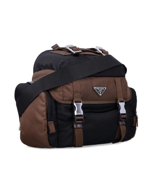 Prada Black Two-Tone Re-Nylon Crossbody Bag for men