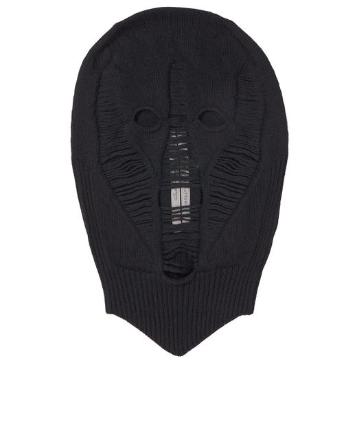 Rick Owens Black Skull Knit Balaclava for men