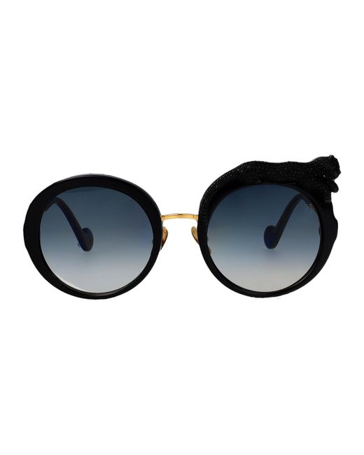 Anna Karin Karlsson Blue Crystal Acetate Sunglasses