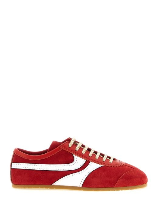 Dries Van Noten Red Suede Sneakers