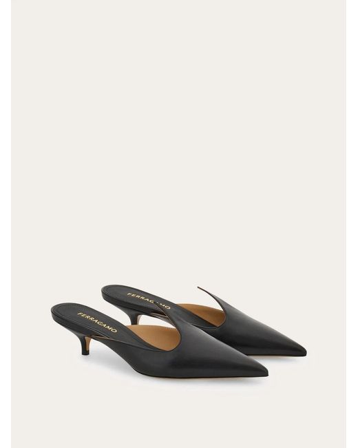Ferragamo White Heart Upper Mule