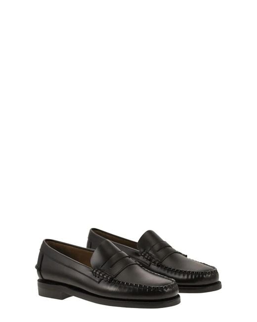 Sebago Black Dan Leather Loafers for men