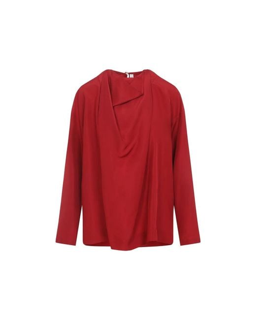 Carven Red Draped Top