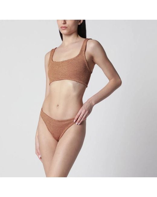 Hunza G Brown Xandra Metallic Cocoa Two-Piece Bikini