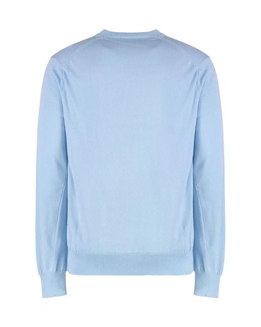 Comme des Garçons Blue Shirt Cotton Blend Crew-Neck Sweater for men