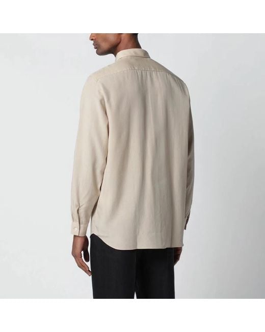 Lardini Natural Oversized Linen & Lyocell Shirt for men