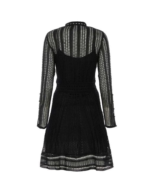Chloé Black Linen Blend Mini Dress