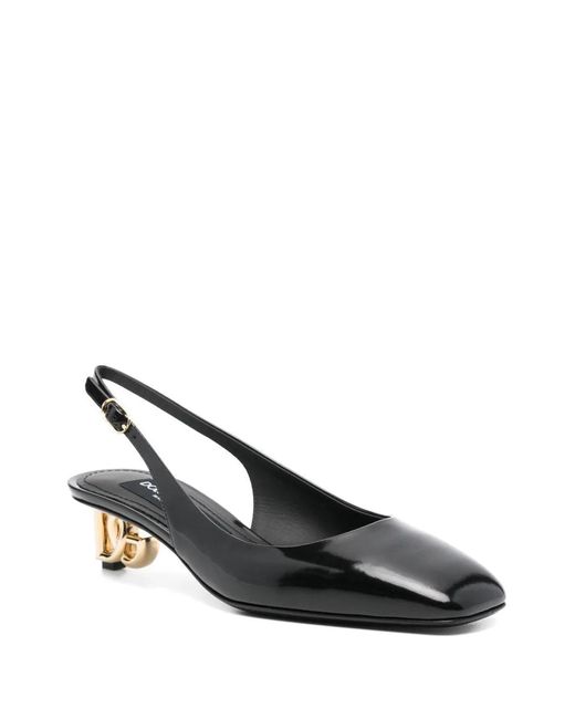 Dolce & Gabbana Black Dolce & Gabbana Patent Leather Slingback Pumps