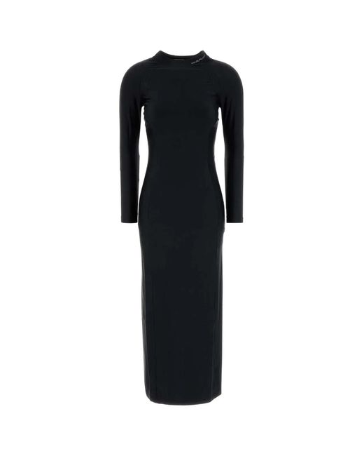 T By Alexander Wang Black Rashguard L/S Midi Dress