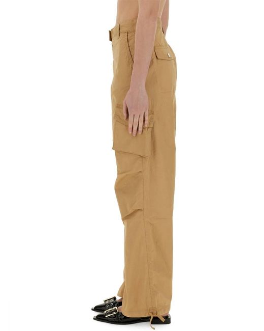 Ganni Natural Washed Cotton Twill Pants