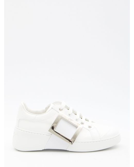 Roger Vivier White Leather Viv' Skate Sneakers