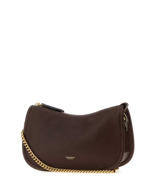 COACH Brown Natural Grain Leather Waverly Bag