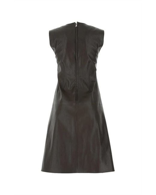 Bottega Veneta Gray Dark Nappa Leather Dress