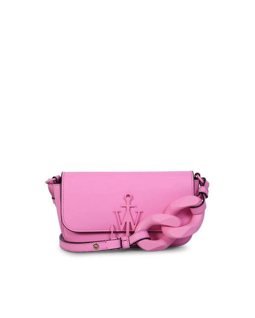 J.W. Anderson Pink Anchor Logo Chain Baguette Shoulder Bag