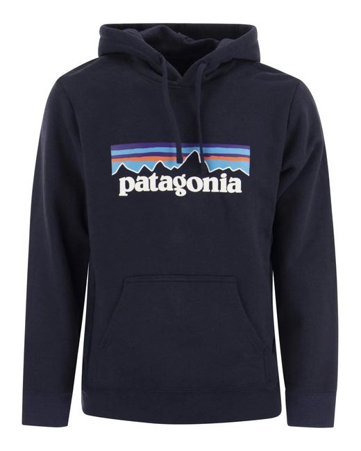 Patagonia Blue Cotton Blend Hoodie for men