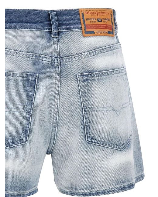 DIESEL Blue High Rise Faded Shorts