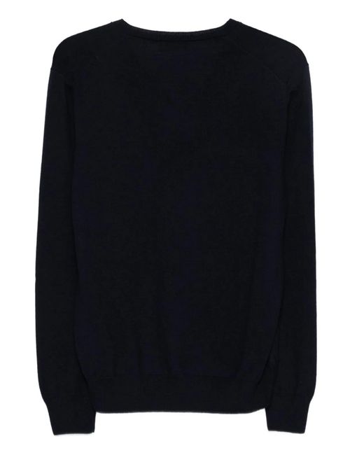 Fay Black V-Neck Ribbed Sweater for men