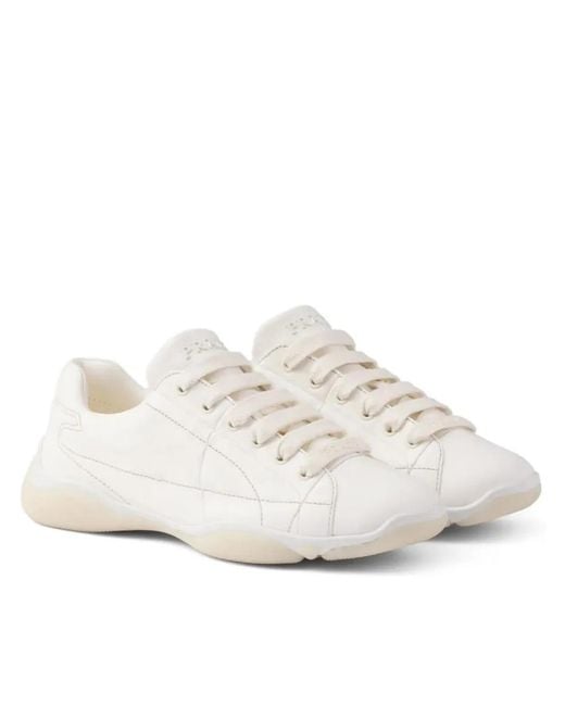 Prada White Nappa Leather Sneaker