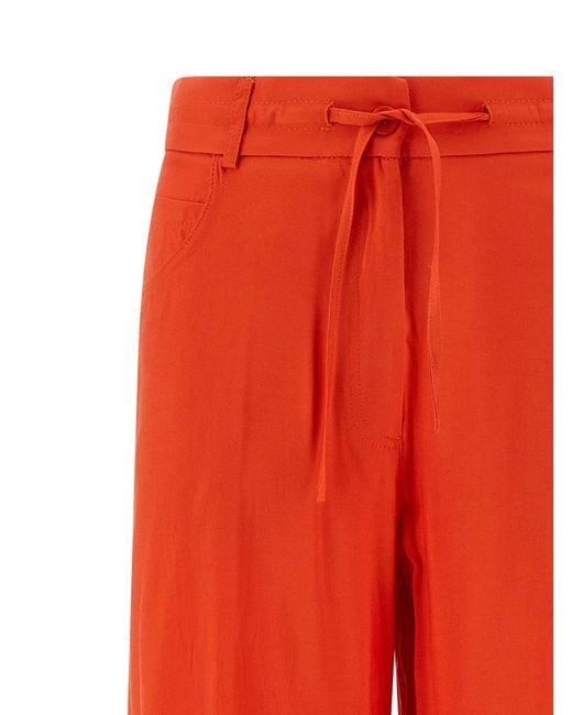 Nude Red Viscose Pants