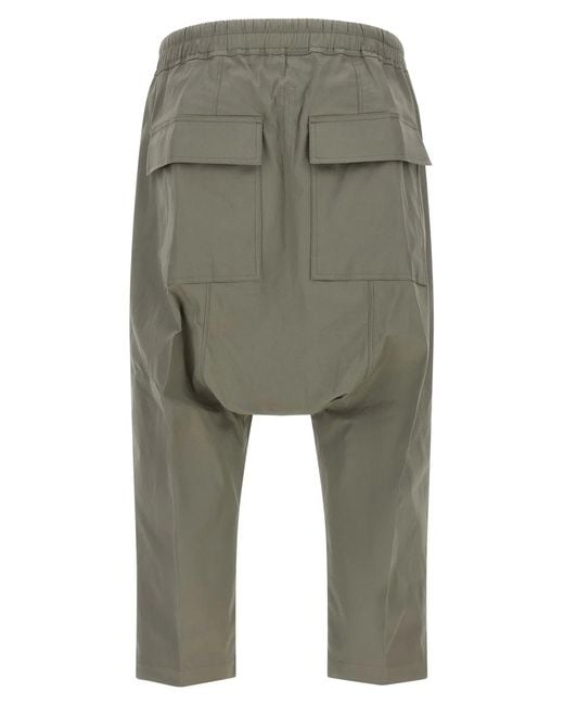 Rick Owens Green 'Drawstring Cropped' Pants for men