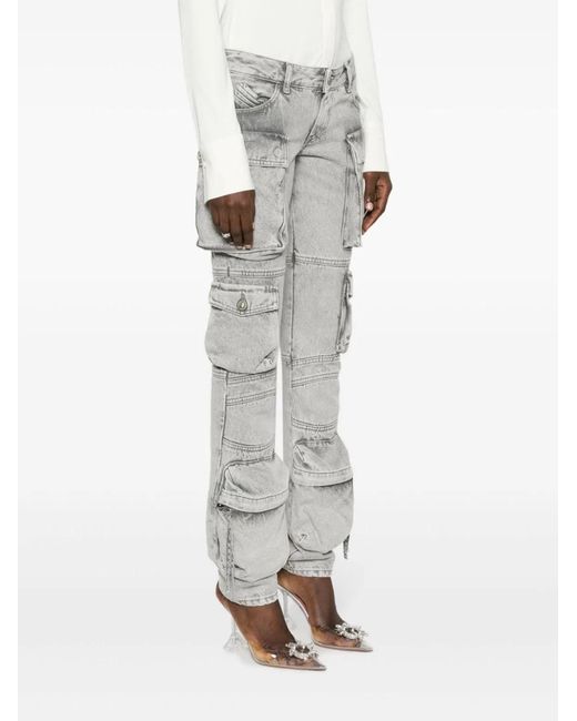 The Attico Gray Light Cotton Denim Trousers