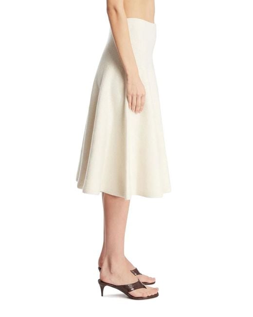 Alaïa Natural Alaia Ivory Stretch Cashmere Blend Skirt