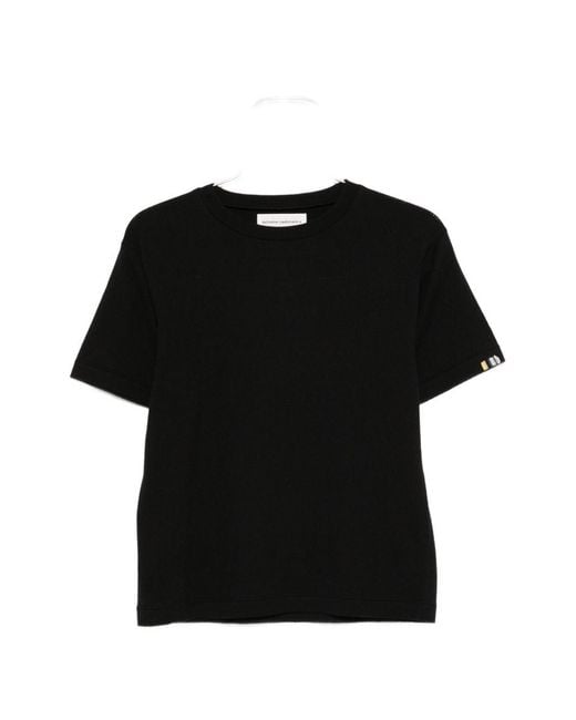 Extreme Cashmere Black Stripe Detail Short Sleeves