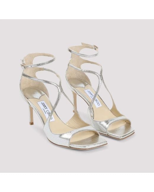 Jimmy Choo Metallic Azia Leather Sandals
