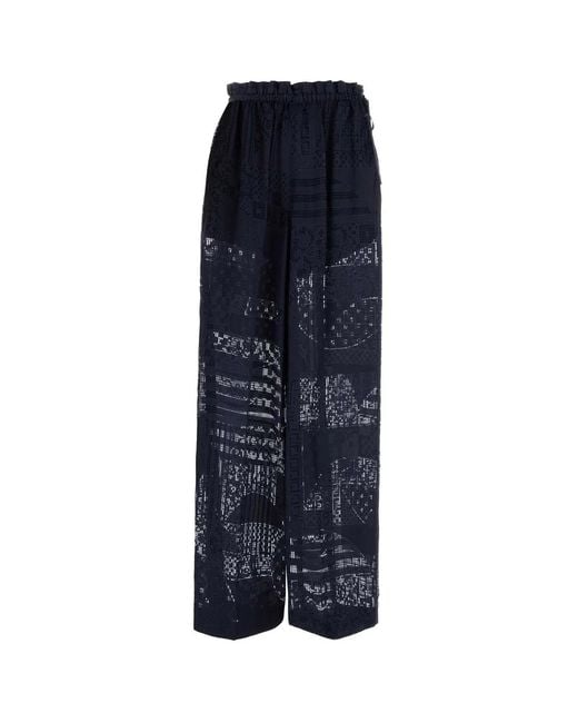 Fendi Blue Pantalone Patchwork Devo