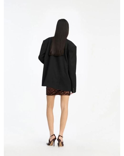 ROTATE BIRGER CHRISTENSEN Brown Sequins Sleeveless Dress