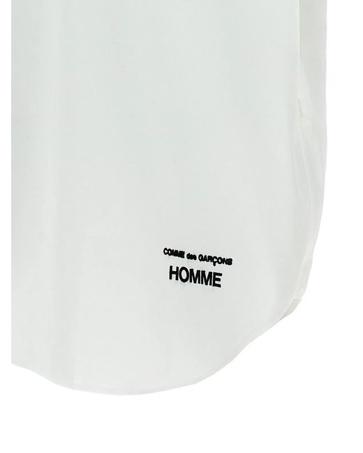 Comme Des GarÃ§ons Homme White Logo Embroidery Shirt for men