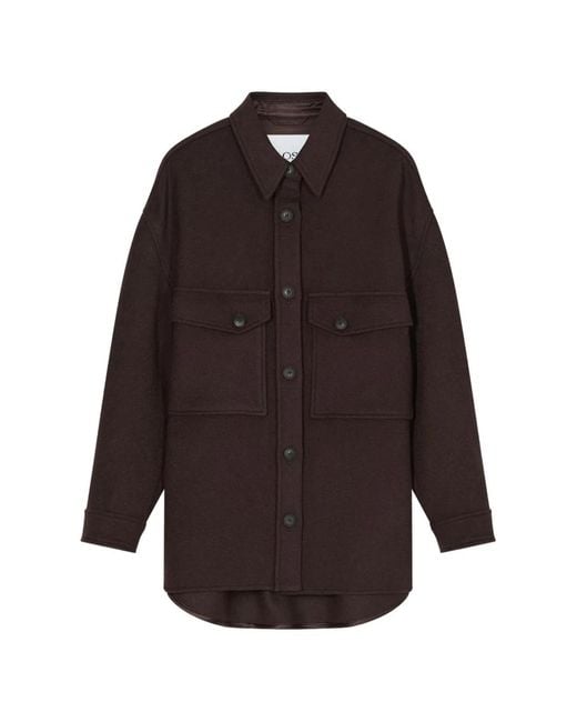 Closed Purple Spread Collar Oversized