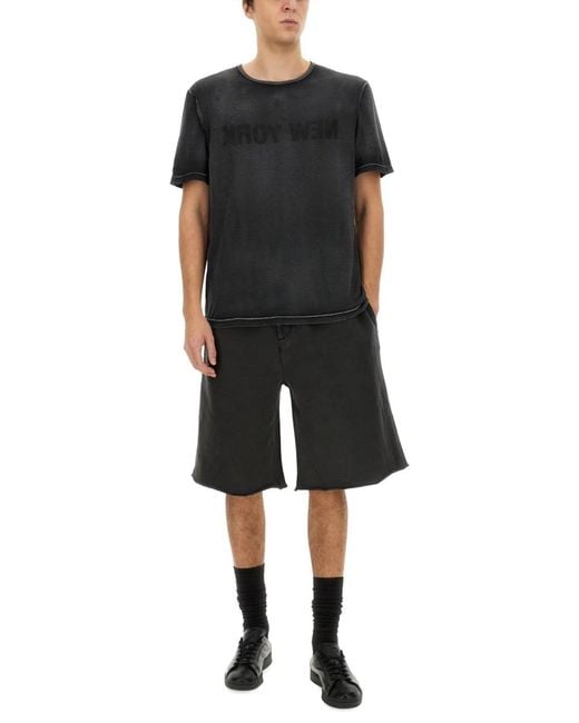 Helmut Lang Black "Garment-Dyed New York" T-Shirt for men