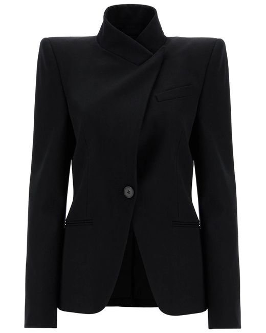 McQueen Twisted Cavalry Jacket in Black | Lyst