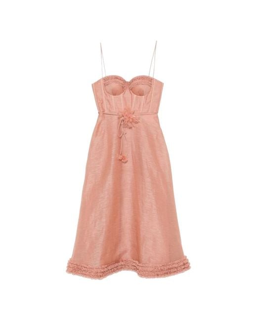 Zimmermann Pink Luna Midi Dress
