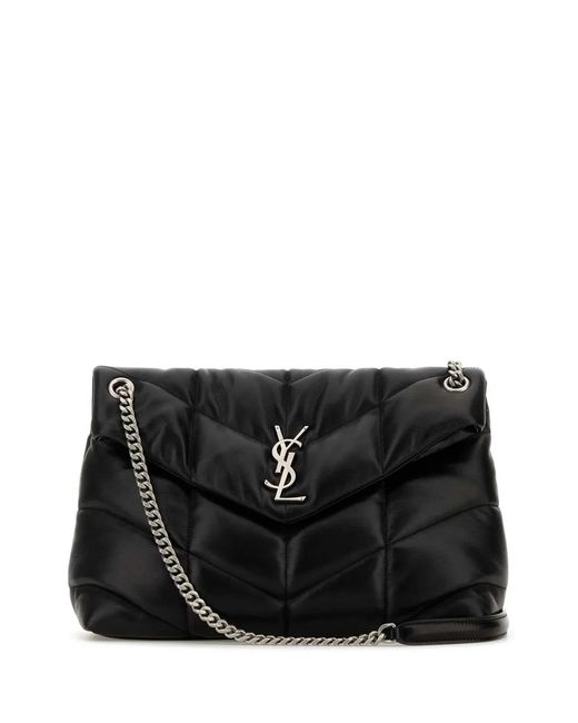 Saint Laurent Black Nappa Leather Medium Puffer Shoulder Bag